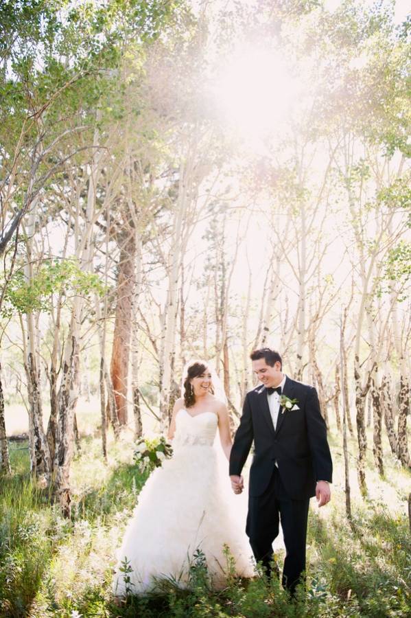 Bride and Groom in the Woods