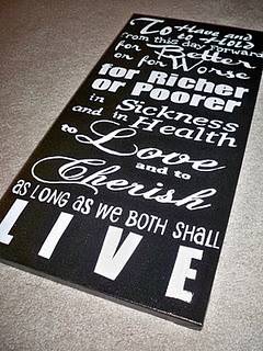 Wedding Vows on Canvas