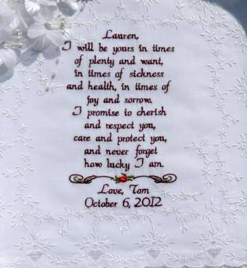 5 Ways to Keep Your Wedding Vows as Mementos Embroidered Wedding Vows