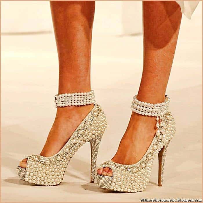 5 Drool-Worthy Wedding Shoes Brides Will Love Pearl Encrusted Wedding Shoes
