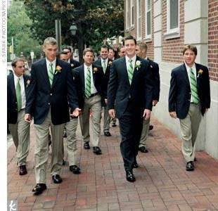 Navy Blue and Lime Green Wedding Attire