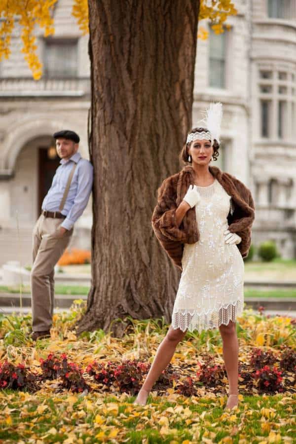 Knee Length Flapper Wedding Dress