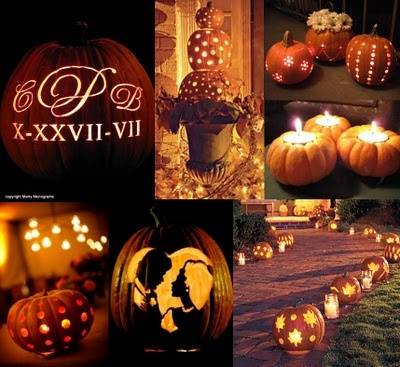Fall Wedding Pumpkin Carvings for Table Décor Carved Pumpkin Wedding Decor