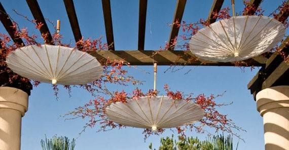 Super Cute Reception Decor: Hanging Umbrellas - Inspired Bride