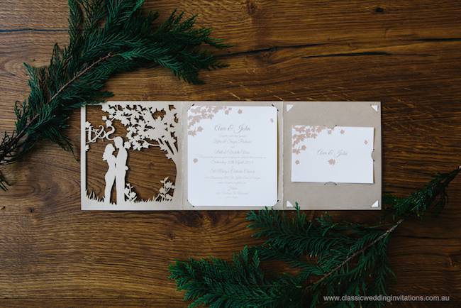 wedding invitation forest