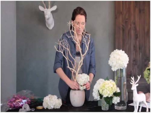 diy manzanita centerpiece