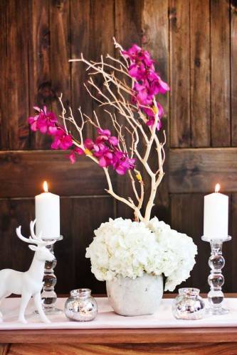 diy manzanita centerpiece