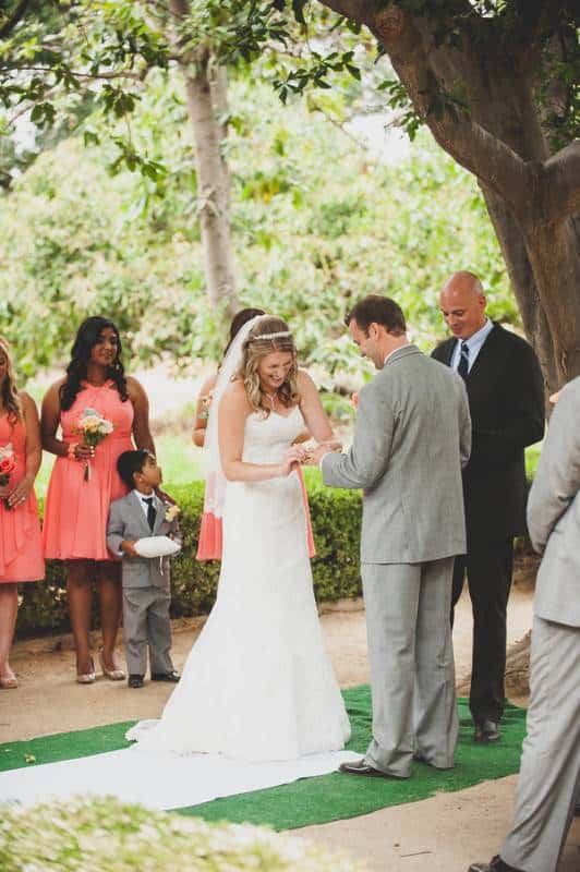 Celebrating Love In Coral And Gray