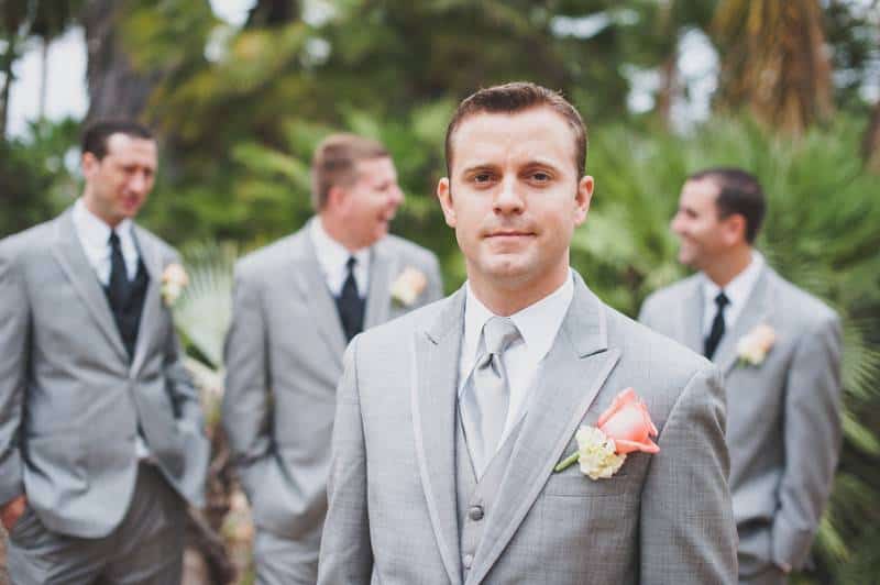 Celebrating Love In Coral And Gray