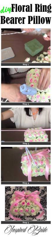 diy floral ring bearer's pillow