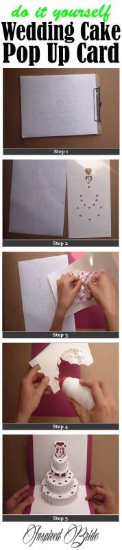diy wedding cake pop out invitation card