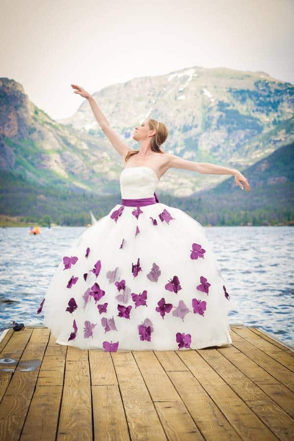 Purple Butterflies Inspired Bride