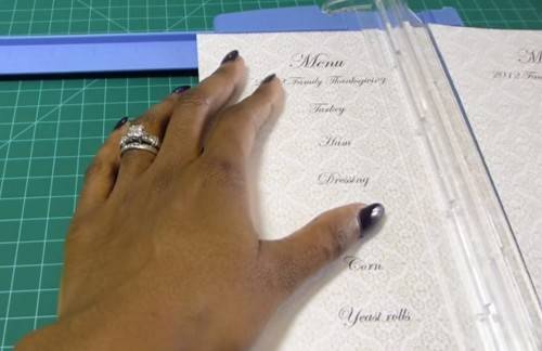 DIY Wedding Menu Card