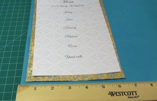 DIY Wedding Menu Card