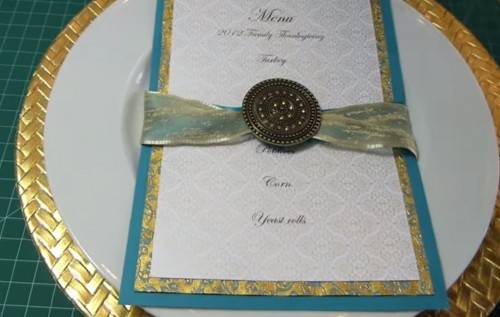 DIY Wedding Menu Card