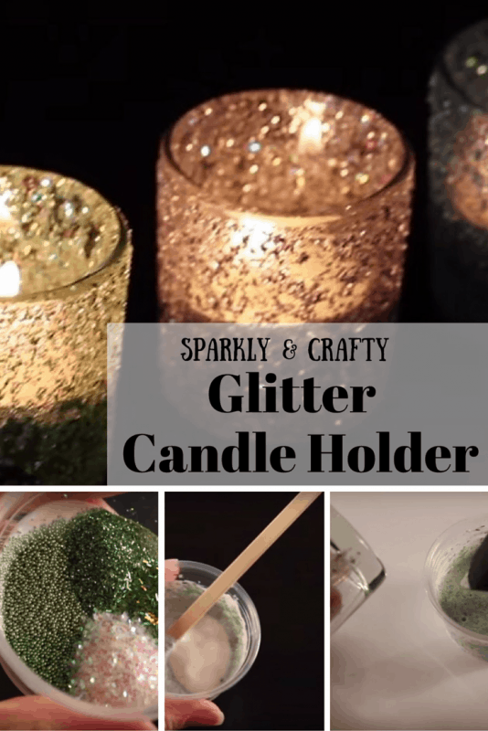 diy Glitter candle holder