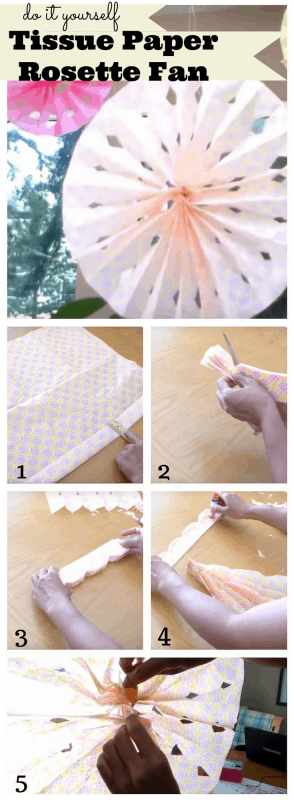 diy tissue paper rosette fans