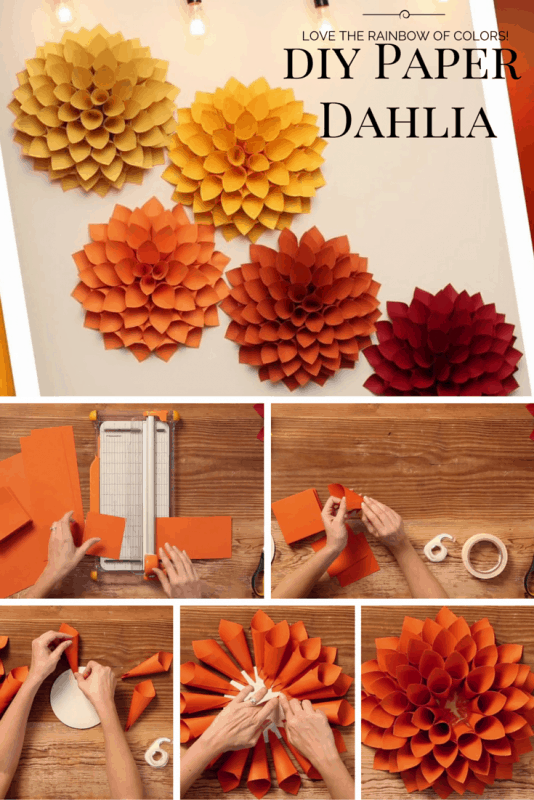 diy paper dahlia