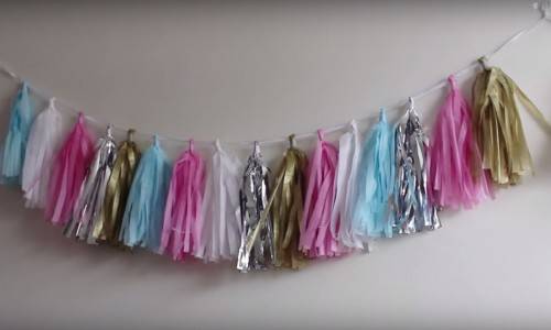 diy tissue tassel garland