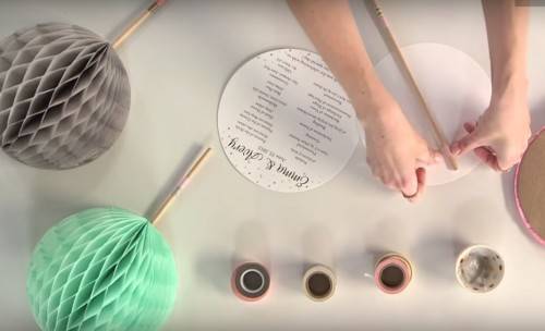 DIY honeycomb ceremony fan