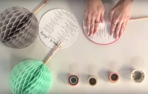 DIY honeycomb ceremony fan