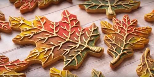 DIY fall leaf wedding cookies