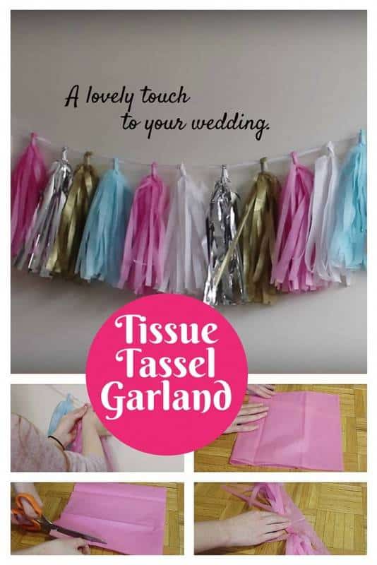 DIY tissue tassel garland