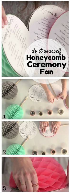 diy honeycomb ceremony fan