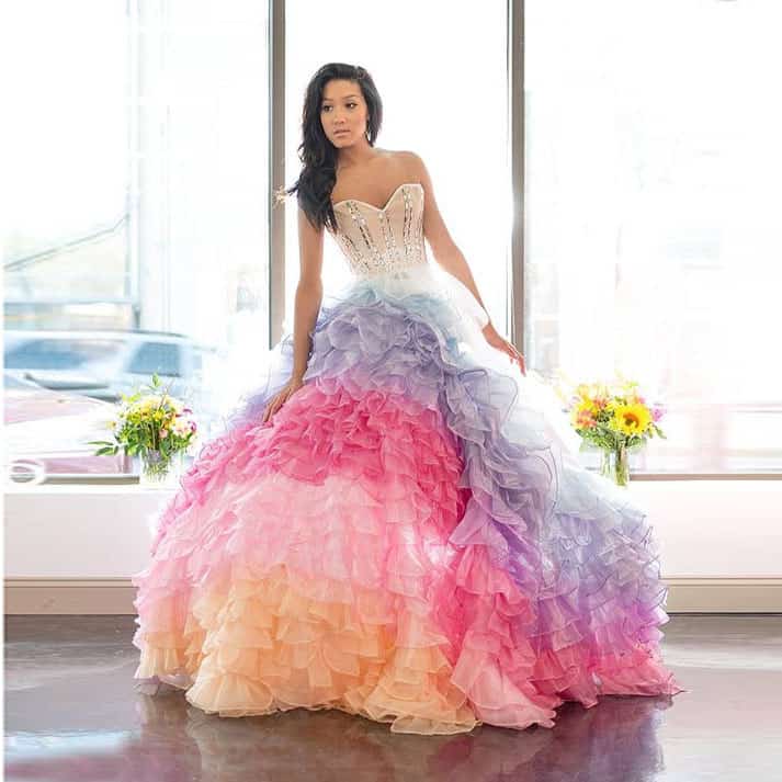 utterly different wedding dresses - rainbow glamour