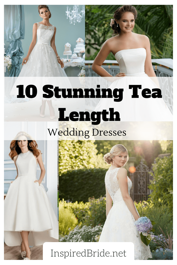 strapless tea length wedding dress