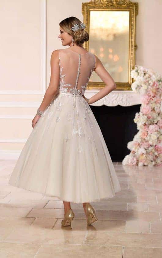 tea length corset wedding dress