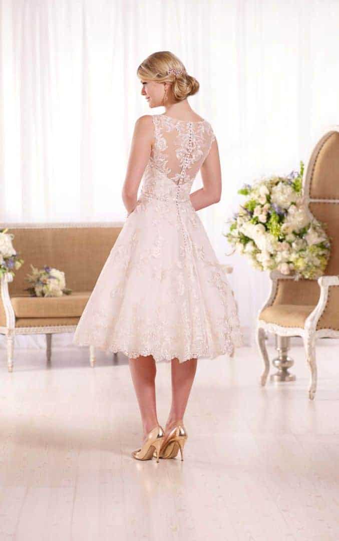 tea length colored wedding dresses