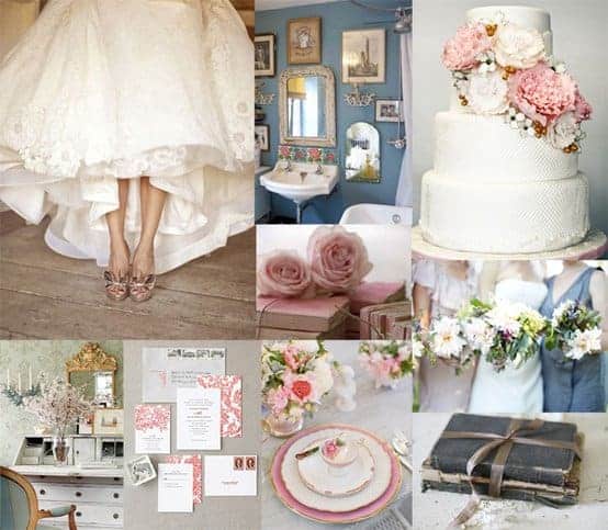 Wedding color palette with gold and warm, neutral colors