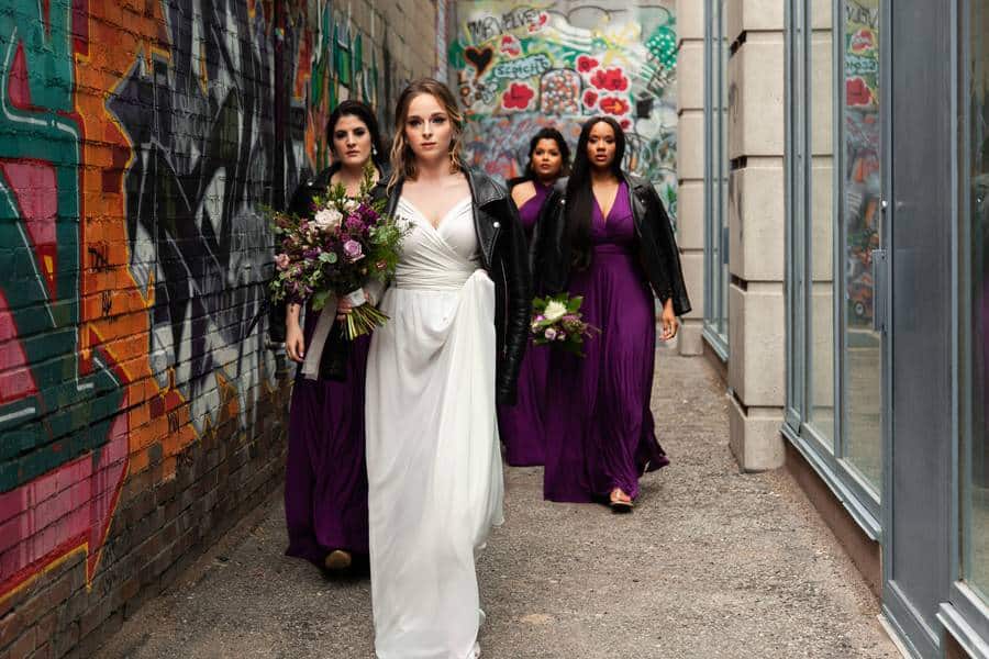 Modern Purple and Geometric Wedding Amongst Graffiti Alley 69