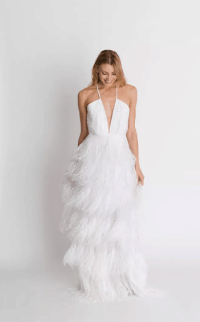 26 Feather Accented Wedding Gowns For Dreamy Brides 539