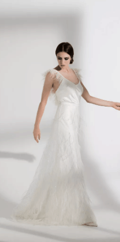 26 Feather Accented Wedding Gowns For Dreamy Brides 85