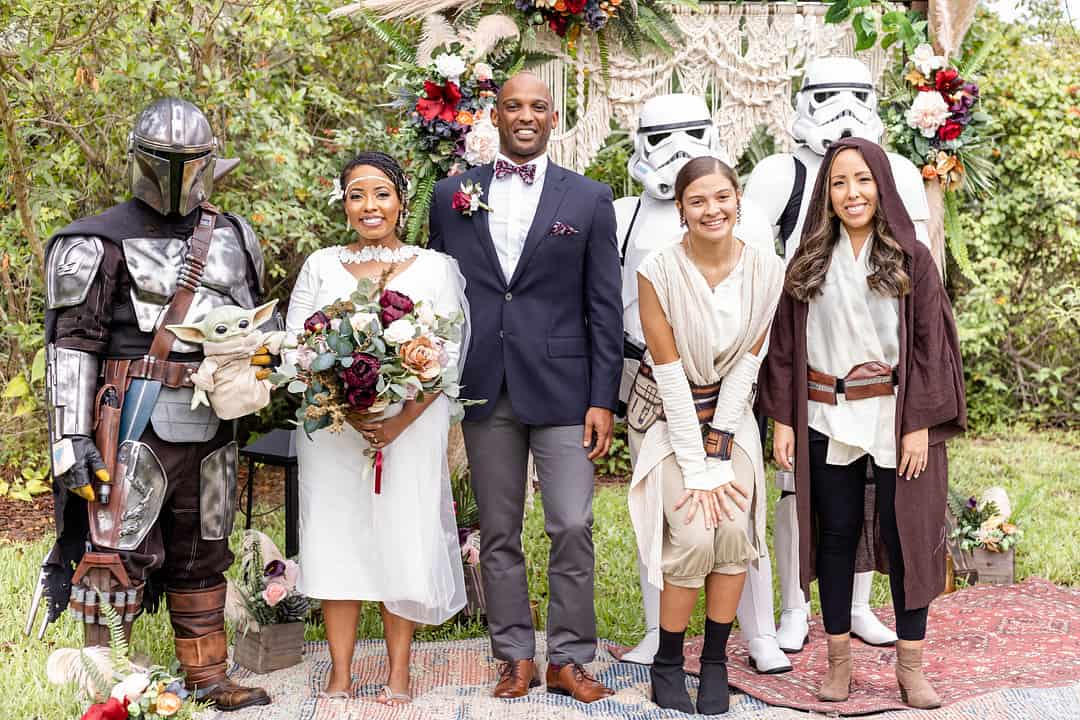 Backyard Star Wars Themed Pandemic Wedding 53