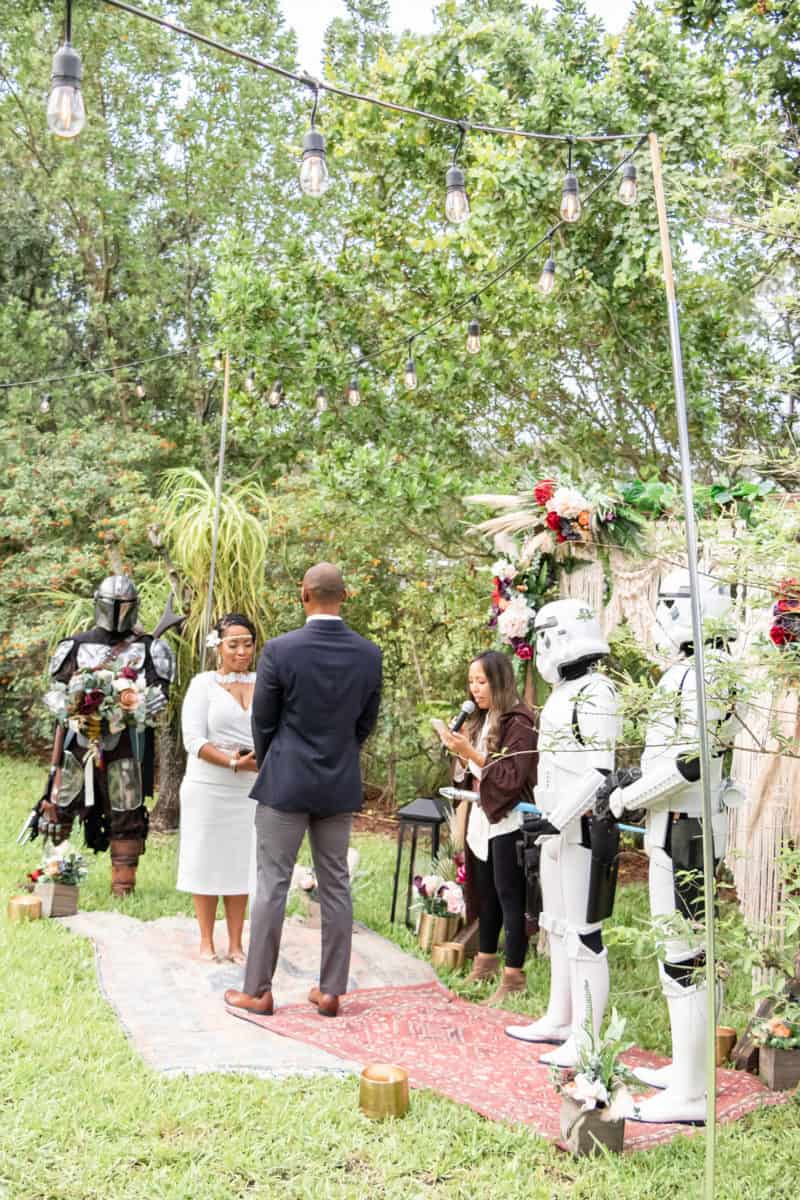 Backyard Star Wars Themed Pandemic Wedding 79