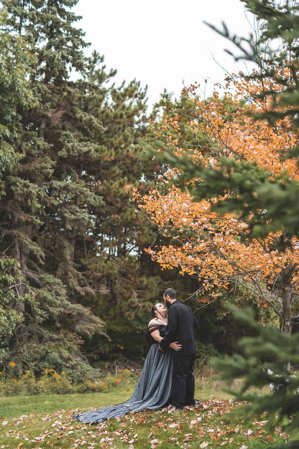 Moody Gothic Forest Themed Wedding 83