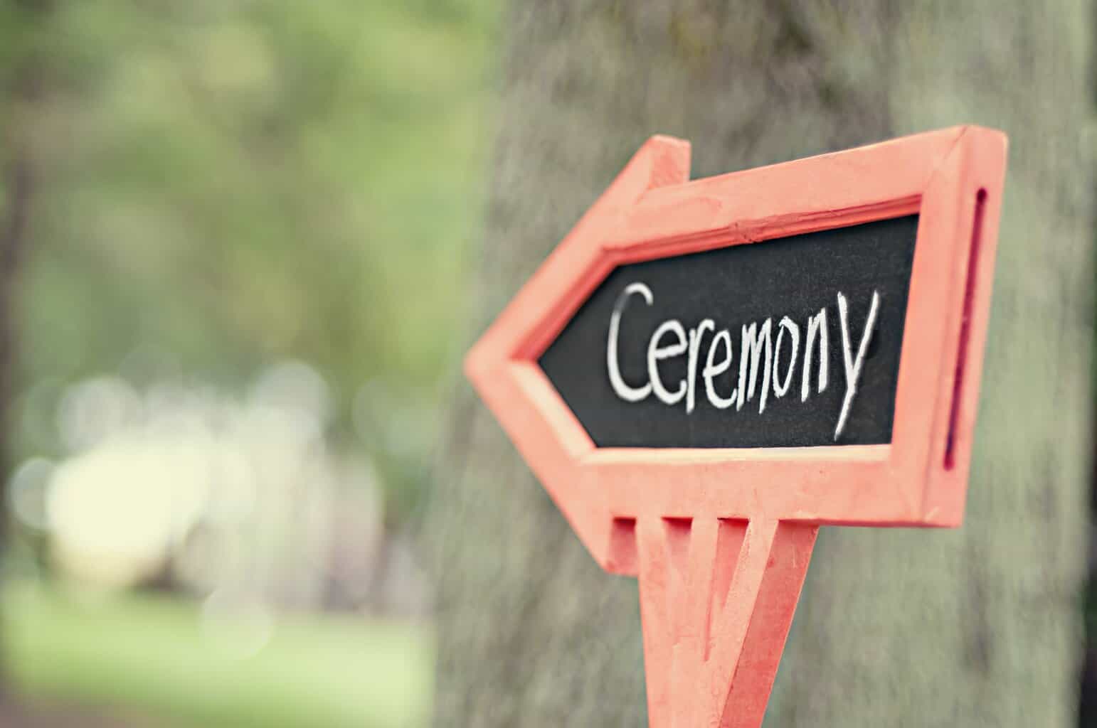 Free Ceremony Sign in Bokeh Photography Stock Photo