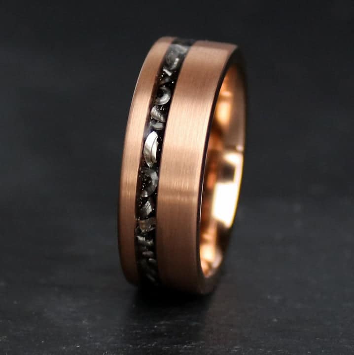 The Armstrong | 18k Rose gold and Meteorite Ring | Thorum