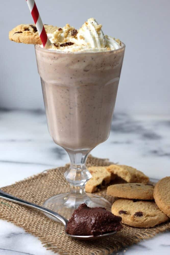 Malted Nutella Chocolate Chip Cookie Milkshake