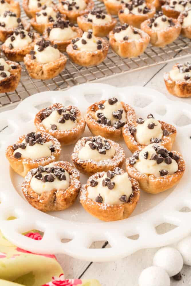 mini cannoli cups on plate