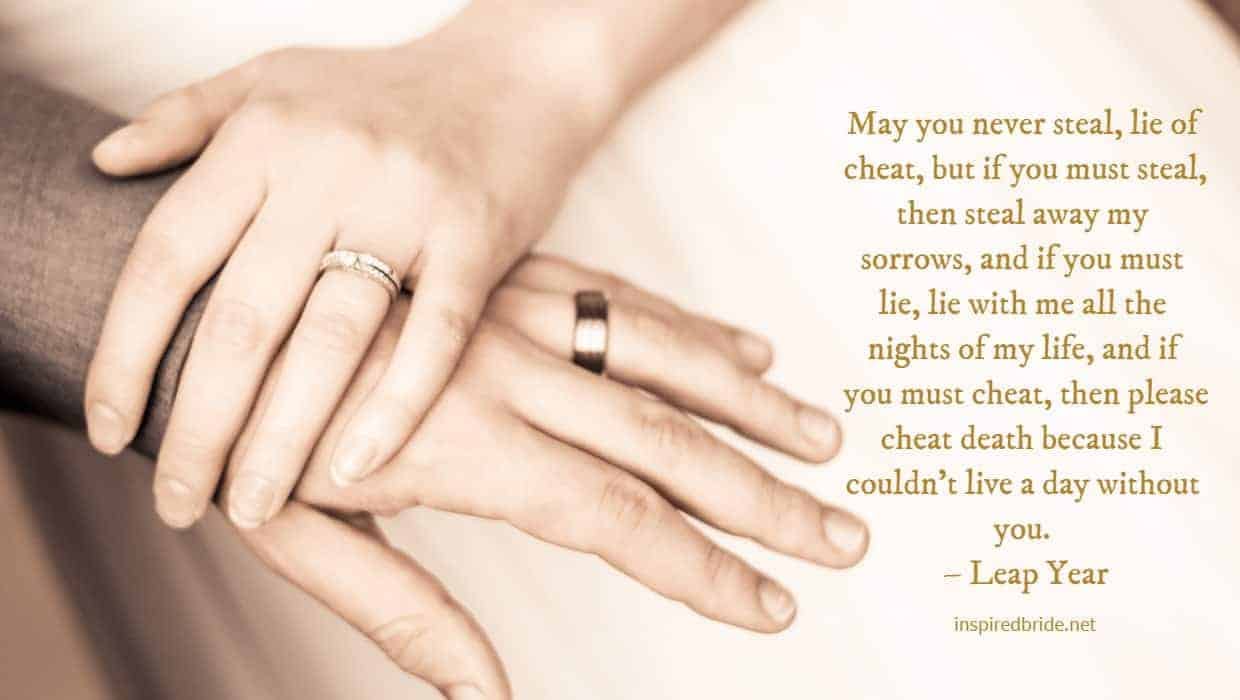 A wedding quote from the Leap Year.