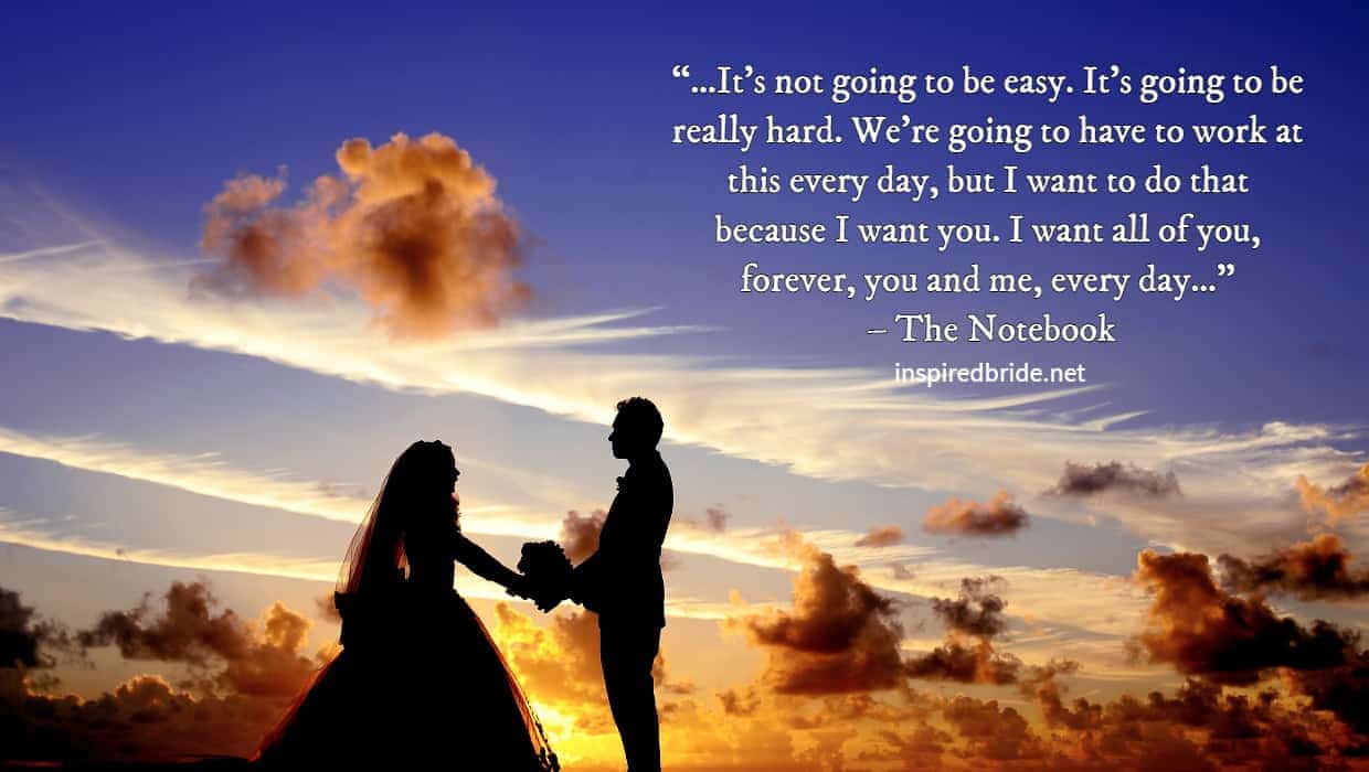 A wedding quote from the Notebook.