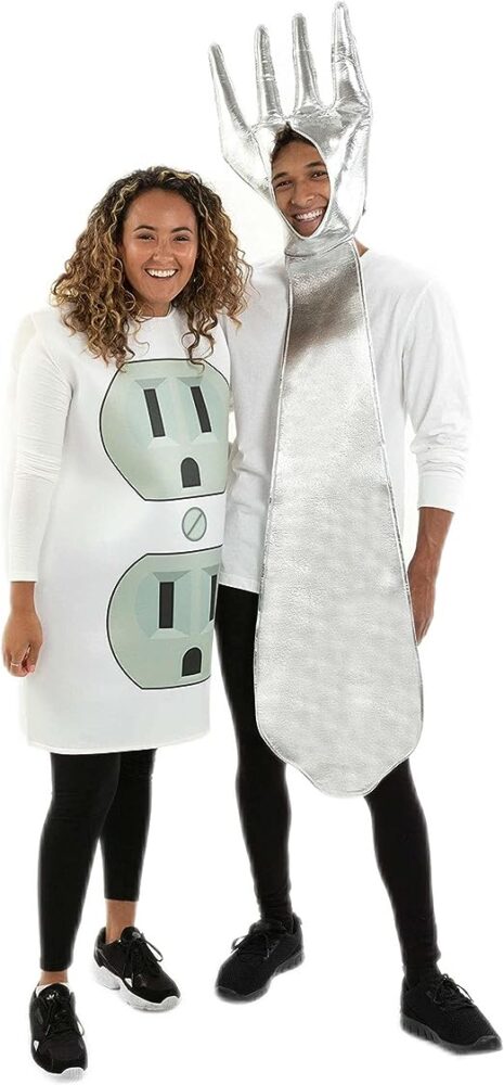 Fork and Electric Socket Couples Costume - Funny Dark Humor Adult Halloween