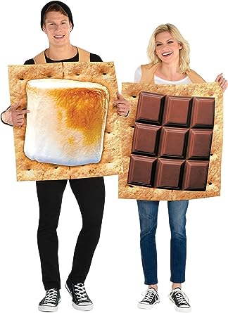 Party City S'mores Couple Tunic Costumes - Adult Standard Size, 2 Pcs