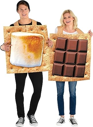 Party City S&#39;mores Couple Tunic Costumes - Adult Standard Size, 2 Pcs