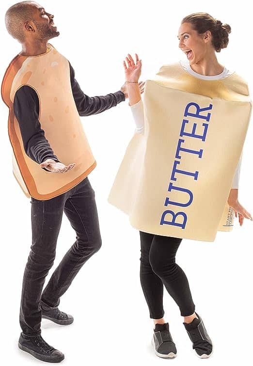 Bread &amp; Butter Couples Costume - Funny Unisex Food Halloween Outfits for Adults