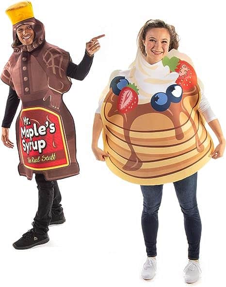 Pancakes &amp; Maple Syrup Couples Halloween Costume - Cute Food Outfit